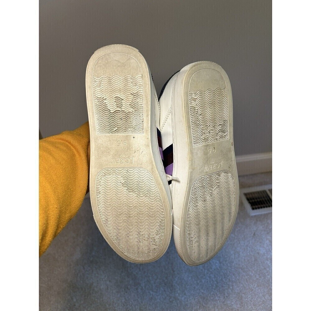 J.CREW The Road Trip White with Purple Stripe Sneakers Size 9.5 Style: BJ397 - Picture 7 of 10